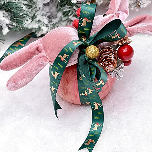 10yd Kerst Lint voor Geschenken Grosgrain Satijnen Stof Lint Set voor Xmas Cadeaupapier, Haarelastiekjes Maken, Craft… - Image 4