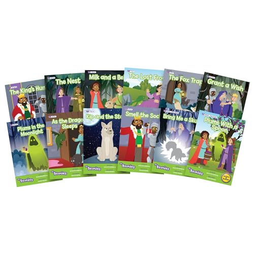 Beanstalk Books The Beanies Hi-Lo Diversity Decodables – Educational Toy – Phase 4 Set, 12 Book Set, Blends, Reading Week-By-Week Guide, Kids Ages 5+