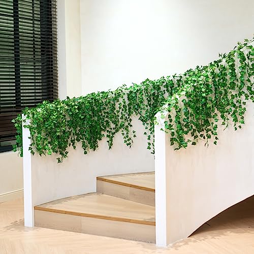 Dolicer 24 Strands 168Ft Fake Vines For Bedroom, Artificial Ivy Garlands With Fake Leaves, Fake Ivy Vines Greenery Garlands, Hanging Vines Fake Plants For Wall Decor Wedding Room Party Garden #TOP6