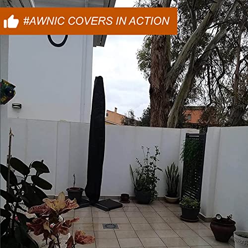 AWNIC Heavy Duty Garden Parasol Covers, 420D Oxford Fabric Waterproof Garden Umbrella Cover Outdoor with Zip, Fits up to 11ft Patio Umbrella Cover Black (190 x 30 x 50cm) AWNIC Heavy Duty Garden Parasol Covers, 420D Oxford Fabric Waterproof Garden Umbrella Cover Outdoor with Zip, Fits up to 11ft Patio Umbrella Cover Black (190 x 30 x 50cm)