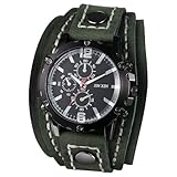 腕時計 メンズ ロックパンク ブレスレット レザーベルト: アナログ 防水 本革ベルト 幅広 おしゃれ クォーツ ウオッチ メンズ ファション アクセサリー - 誕生日 記念日 クリスマス バレンタインデー ハロウィン プレゼント