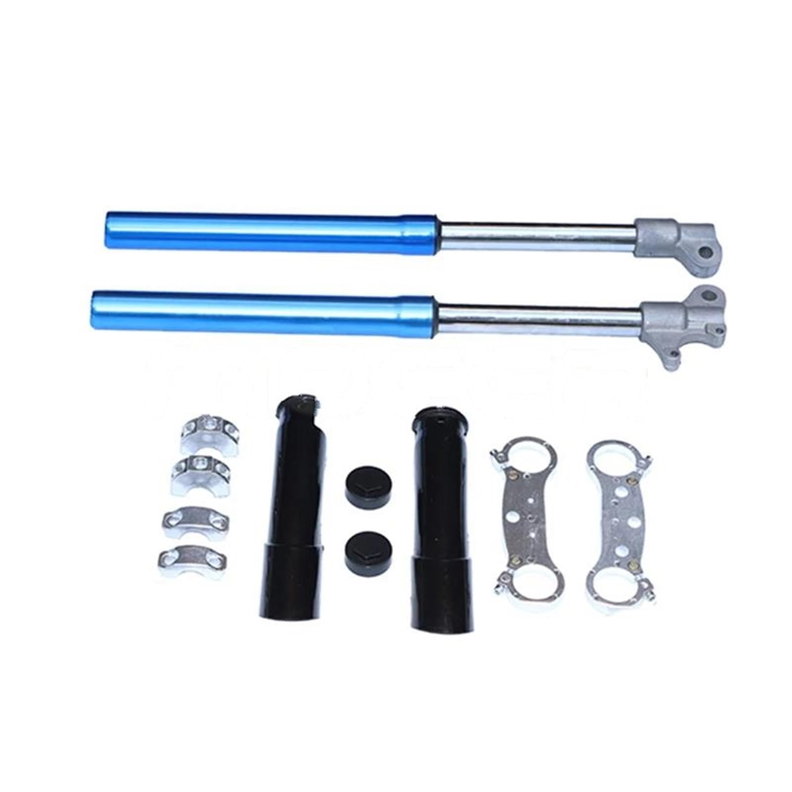 Amortisseur de Ressort Ensemble De Suspension D'amortisseur Inversé De Fourche Avant Pour 47cc 49cc Deux Temps Pour Mini Pièces Modification De Moto Tout-terrain(Bleu)