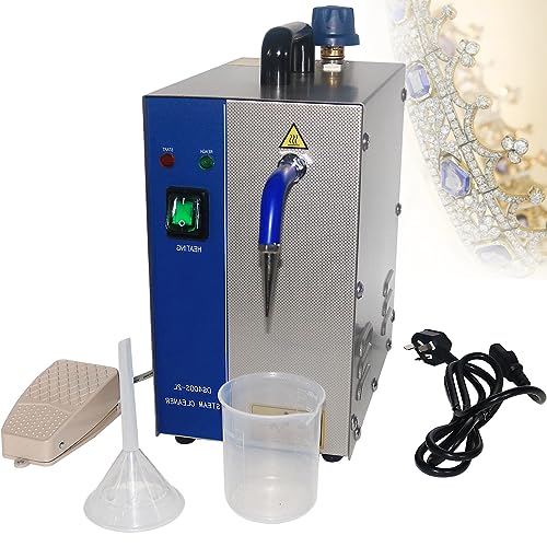 Limpiador de vapor profesional de joyas para oro, plata y gemas, eficiente arandela de gemas de acero inoxidable, ideal para orfebres y limpieza de joyas