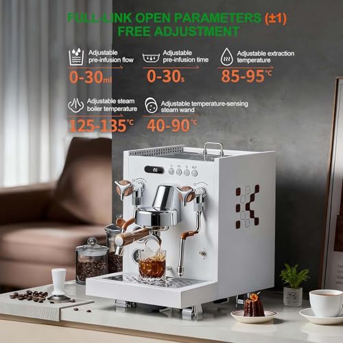 Espumador de Leche Comercial, Vaporizador Automático de Leche de Acero Inoxidable de 2850W con Control Digital de Temperatura, CREA Microespuma de Calidad Barista para Arte Latte