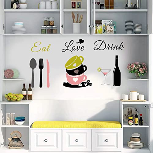 Kitchen Wall Decor Quotes Positive Word Bless This Kitchen Decal Vinyl Stickers, Decoration for Dining Room, Baking Room Bar Restaurant