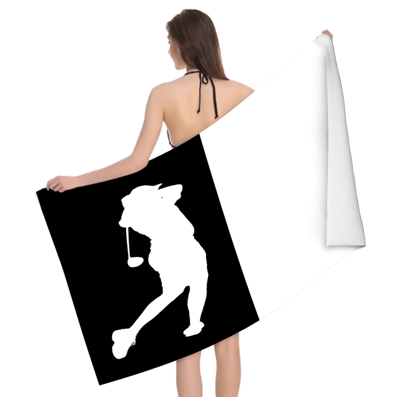 Große Strandtücher Golf Badetuch Wasseraufnahme Extra Microfiber, 3D Einfach Strandtuch Schnell Trocknend Mikrofaser Kinder Erwachsene (100x200 cm)
