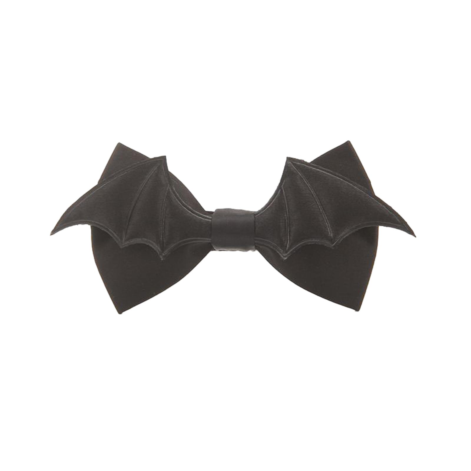 Mens Womens Gothic Black Bat Wing Bowtie Adjustable Length Pre-Tied Bowknot Ties For Halloween Parties Cosplay Costume