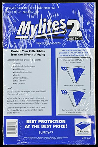 E. Gerber Comic Book Bags - Mylites2 - Standard Magazines (Pack Of 50