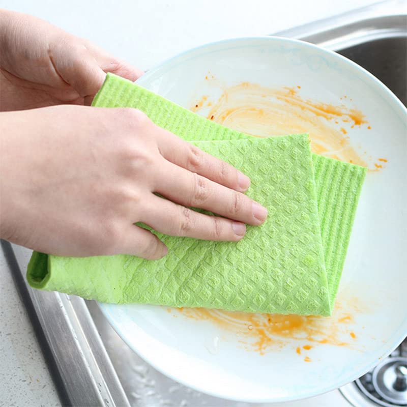 Cleonest Sponge Wipes- Reusable, Kitchen and House Cleaning- Easy to use, Cleans Any Mess in a Swipe, Absorbs Water its own 10x Weight, Multi- Color, Biodegradable (Pack of 10) 2