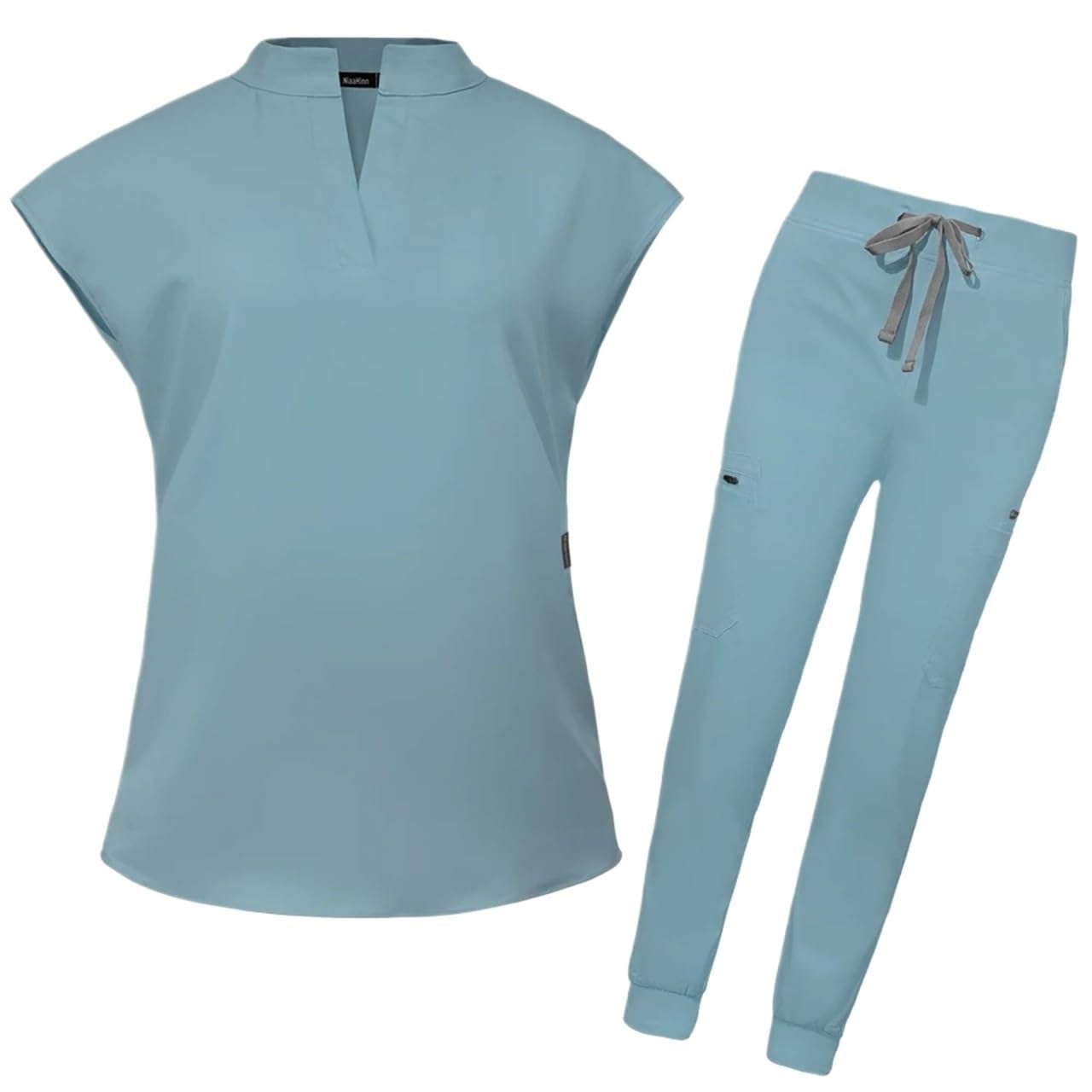Uniforme Sanitario Unisex Uniformes médicos Ajustados for Mujer, Conjuntos de Uniformes, Accesorios for Enfermeras, clínicas dentales, Mascotas(Light Blue,L)
