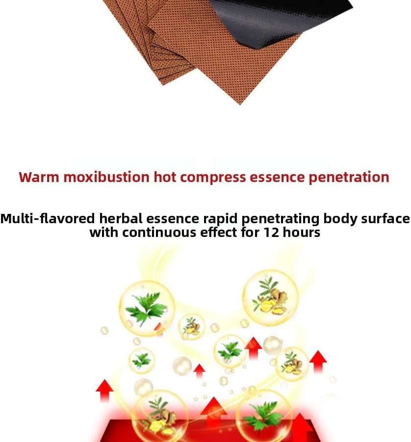 100 Pieces Artemisia & Ginger Herbal Warmth Patch | Self-Adhesive Moxibustion-Inspired Body Comfort贴 | Natural Warmth for Relaxation & Muscle Soothing (Ai Cao Ginger Patch)