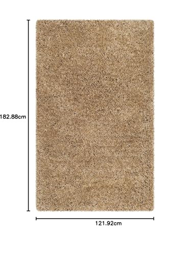 Image of Urban Modern Decor Features 4x6 Feet Modern Soft Shaggy Carpet Thick, Fluffy & 2 inch Pile Shag Rug for Your Kids Room, Bedroom & Livingroom(4x6 feet, Beige Plain)