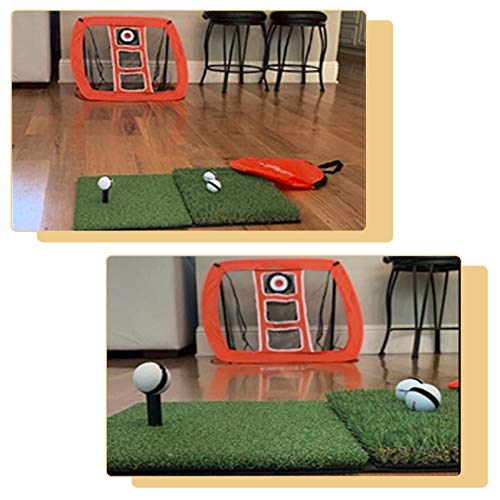 Xmsound Pop Up Golf Chipping Net, Golfing Target Accessories And Backyard Practice Swing Game, Dual Turf Hitting Mat For Indoor Or Outdoor (White) #TOP2