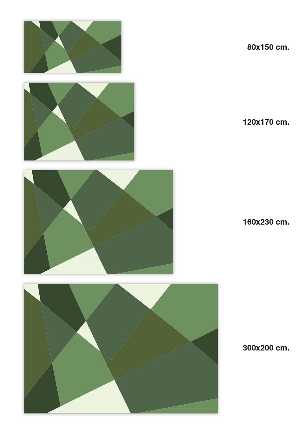 Panorama Alfombra Vinílica Cocina Baño - Modelo Geometría Abstracta Verde 100x140 cm - Varios tamaños - Decoración Hogar