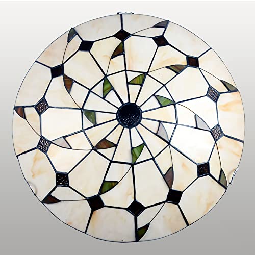 Plafonnier en vitrail fait main HHRFCS, lustre vintage élégant DX27 de 50 cm pour grand salon