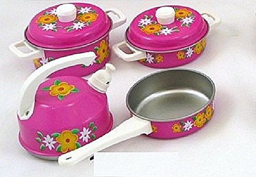 Preisvergleich Produktbild Schopper, 6-teiliges Kinder Kochgeschirr Set, Kochtöpfe, voll funktionsfähig, pink