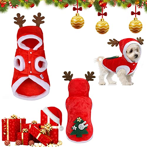 Ropa Perros Navidad,Disfraz de Navidad para Perros,Disfraz Gato de Navidad,para Perros Lindo Santa Claus Ropa de Fiesta año...