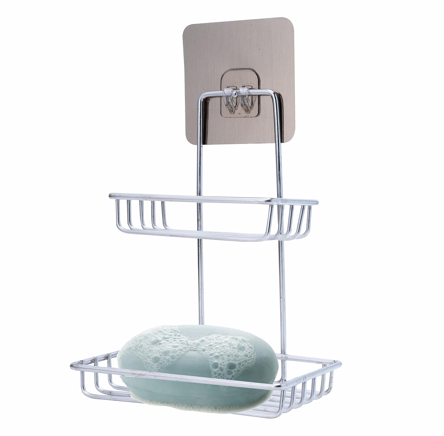 Boniry Wall Mounted Double Layer soap Dish Holder Stainless Steel Wall Hanging Soap Storage Rack for Kitchen Bathroom-with Self Adhesive Magic Sticker (DK-Silver) (B0D6WC5CBD) Amazon Price History, Amazon Price Tracker