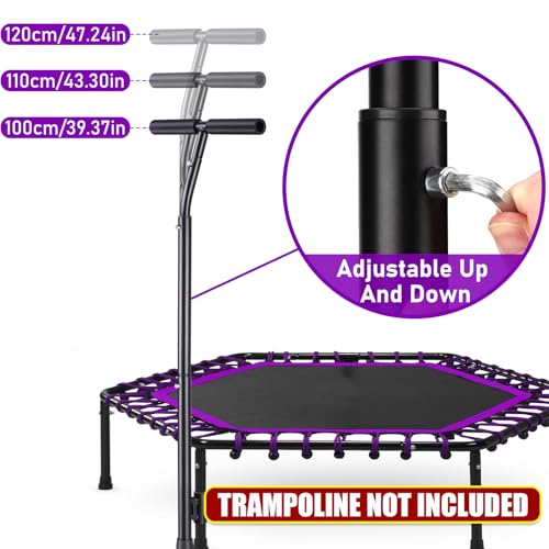 Image of TOBWOLF Quick-Release Handle Bar for Straight Leg Fitness Trampoline, Non-Slip Cushy Rebounder Handle Accessory, Fitness Trampoline Pole Cup Holder