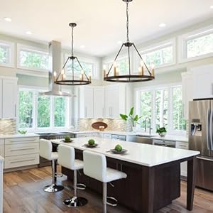 6-Light Black and Gold Chandelier, Farmhouse Wagon Wheel Chandelier, Rustic Chandeliers for Dining Room, Round Kitchen Island Iight Fixtures, Dining Room Light Fixtures Over Table 6 Light Black and Gold Chandelier Farmhouse Wagon Wheel Chandelier Rustic Chandeliers for Dining Room Round Kitchen Island Iight Fixtures Dining Room Light Fixtures Over Table