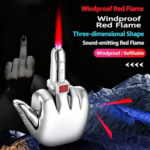 Encendedor metálico activado por voz, llama roja miniatura 2