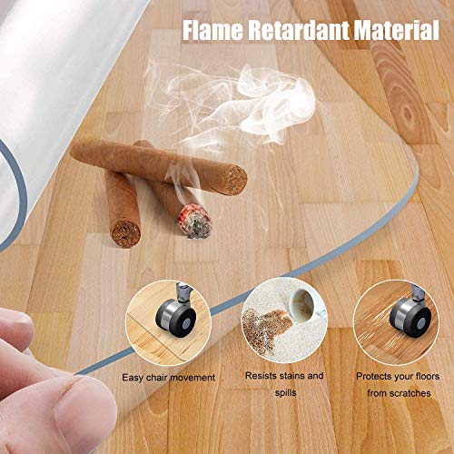 Azadx Office Chair Mat For Hard Floors 48 X 59, Clear Pvc Hardwood Floor Mat, Durable Plastic Floor Protector For Home And Office Use (48" X 59" Rectangle) #TOP4