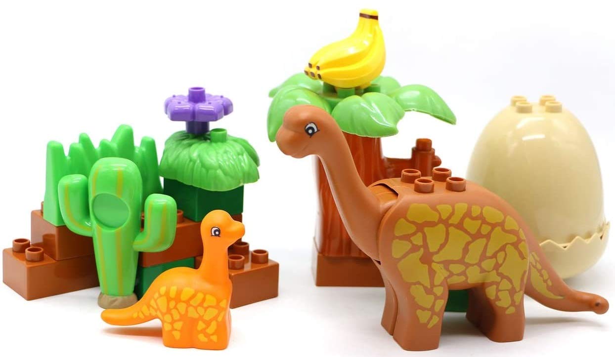 Little Treasures Brontosaurus New Born Baby Building Blocks Toy Set – The Parts are Compatible with Other Building Bricks Playsets