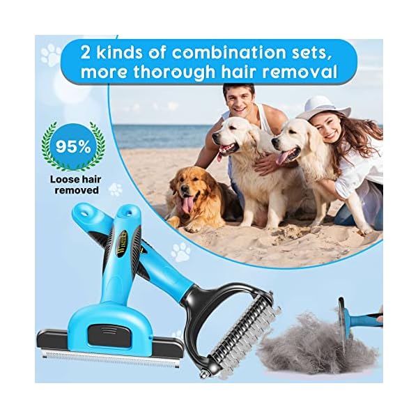 Katzenbürste, Hundebürste, 2in1 Unterwollbürste für Mittel & Langhaar | Professionelle Hundebürste Unterwolle oder Unterfellbürste katze | Edelstahl hundekamm- Für Mittelgroße bis große Katzen & Hunde – Bild 3