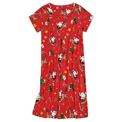 Image of American Trends Nightgowns for Women Cotton Night Shirts Short Sleeve Knee-Length, Sleep Shirts Summer Pajamas Sleepwear