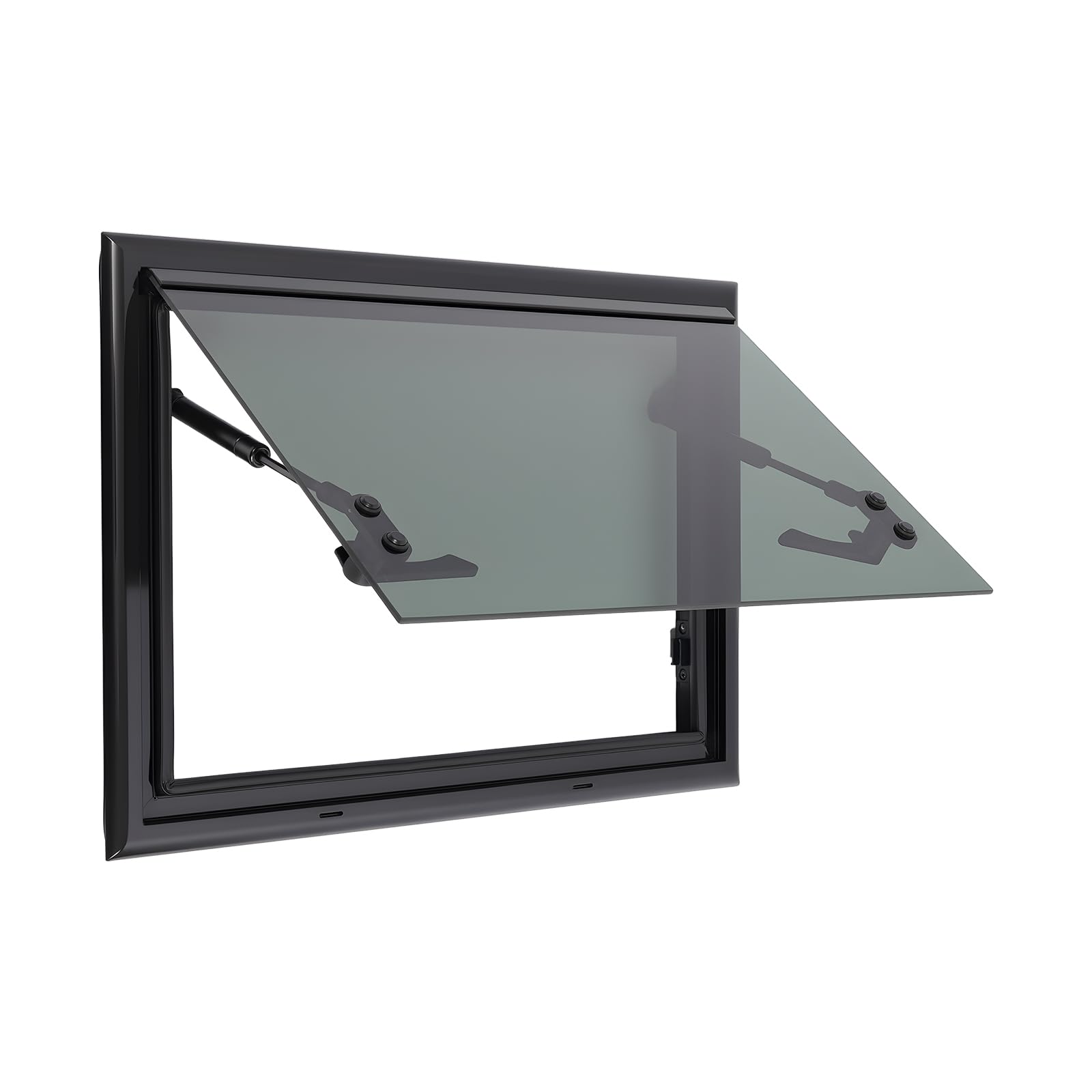 Wohnmobil Fenster RV-Ausstellfenster Wohnmobilfenster Camper Fenster mit Integriertem Rollo und Fliegengitter 85° Öffnungswinkel für Wohnwagen Van Camper (500x350mm Rechteckig)