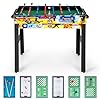 Gymax 12 in 1 multi game table 48 combo game table wbilliards foosball ping pong hockey shuffleboard bowling chess checkers backgammon and more for party game room family night  urban country home decor