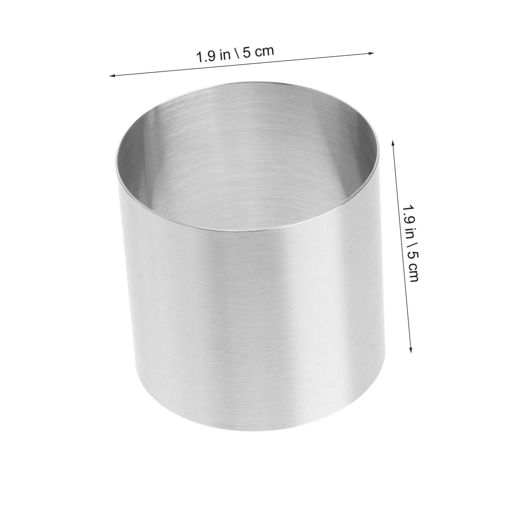 ABOOFAN Molde 8 Piezas de Acero Inoxidable para Mini Tartas Redondo | Plata, Bordes Lisos y Desmolde Fácil, Reutilizable, Acabado Anti Huellas para Postres y Mousse