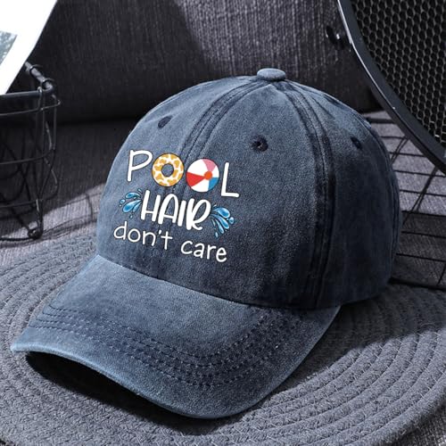 Gorra de béisbol azul desgastada ajustable de algodón miniatura 5