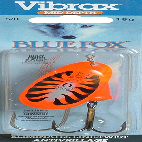 Blue Fox Classic Vibrax Spinner, 5/8-Ounce, Red Tiger