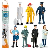 Safari Ltd. People TOOB - 7 Everyday Heroes Figurines of Construction Worker, Policeman, Mailman, Pilot, Chef, Fireman, and Veterinarian - Fun Educational Play Toy Set for Boys, Girls & Kids 3+