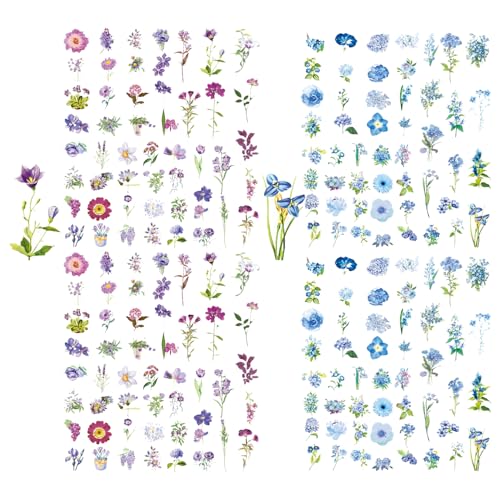 200 Pegatinas De Flores, Pegatinas Retro, Pegatinas Para Álbumes De Recortes, Pegatinas De Decoración De Bricolaje, Se Pueden Utilizar Para Decorar Cuadernos, Computadoras, Postales, Tazas, Etc.