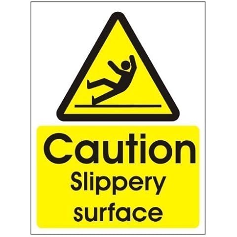 Caution Slippery Surface Sign 150mm x 200mm - Rigid Plastic (WAG.09W-RP) Cover