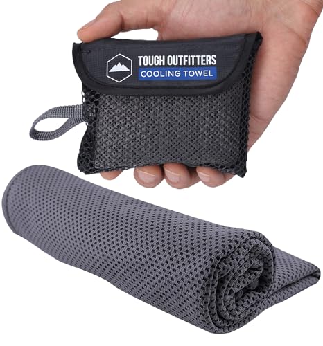 Tough Outdoors Cooling Towels for Neck Face - Neck Cooling Towel for Hot Weather Yoga Sports Golf Sweat - Instant Cold Towel