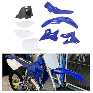 Kuafu Motorcycle Plastic Kit Compatible With 2002-2020 Yamaha Yz125 Yz250 Complete Restyle Kit Left Right Front Rear 8Pcs (Blue &Amp; White) 1 51auqswhjvl. sl500 . ss300