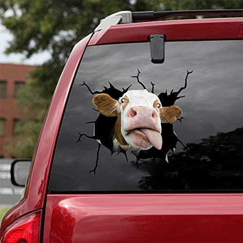 Ocean Gift Daily Cow Car Decals, Office Decals for Wall Decals Stickers Pack of 2 - Realistic Car Stickers Farm Stickers for Cars Series 1 Size 10" x 10"