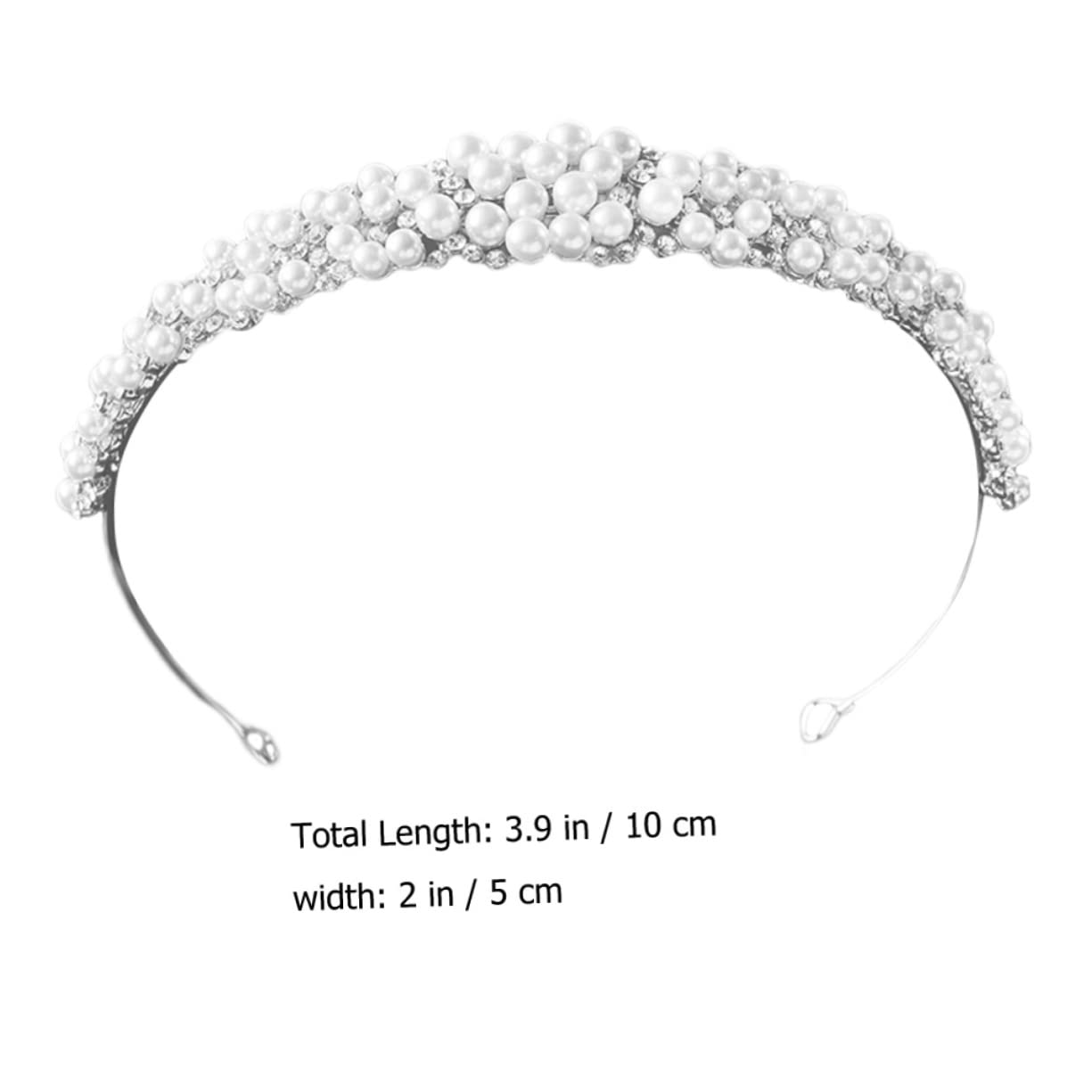 Housoutil 5piezas Diadema De Perlas Falsas Para Novia Tocado Elegante Rhinestones Accesorio De Cabello Para Bodas y Fiestas Para Celebraciones Especiales y Eventos Formales