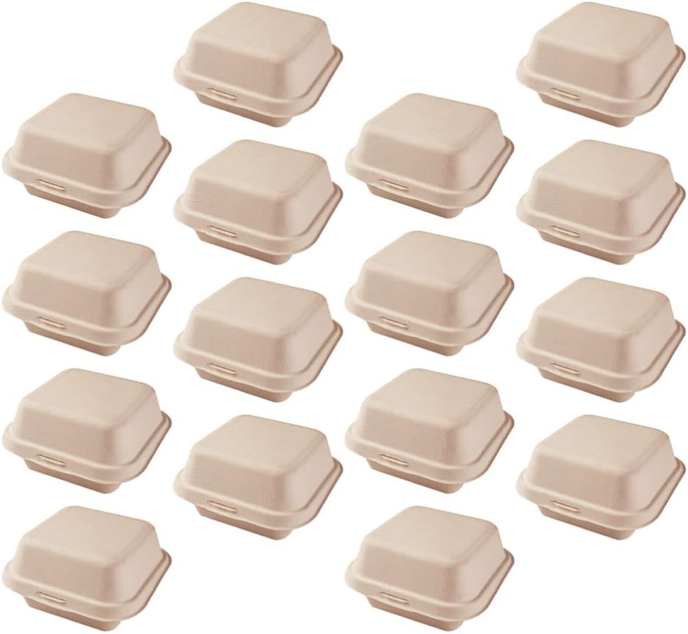 UPKOCH 30pcs to Go Boxes Portable Food Box Single Compartment Clamshell Take Out Food Containers for Cake Sandwich Salad Dessert Beige : Industrial & Scientific