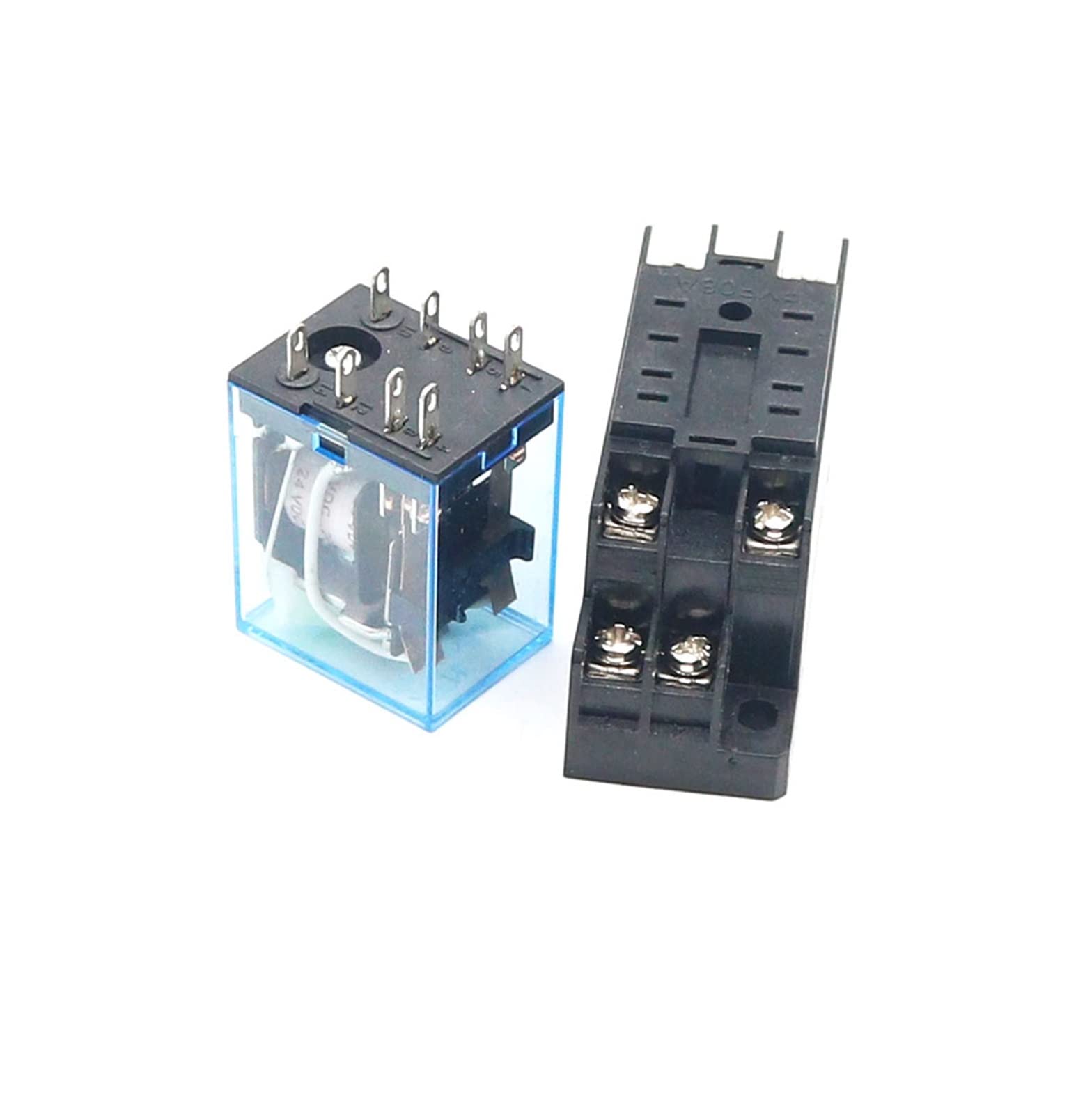 SHANGMAOYO Relais 10pcs MY2P HH52P MY2 12V/24V AC/DC Spule Allgemeinzweck DPDT Mikro -Mini -Relais mit Sockelbasis Elektronische Komponenten (Current Range : DC, Size : 12V)