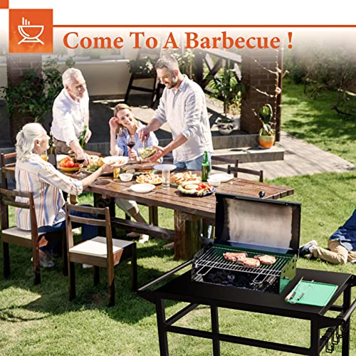 Raxsinyer 001 20 Inchx32 Inch Double-Shelf Grill Table Movable Grill Cart, Outdoor Food Prep And Pizza Oven Table thumb #4