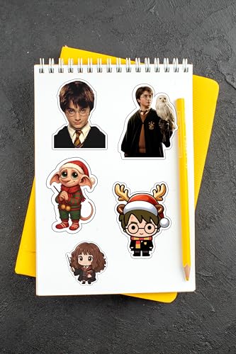 Image of Lerito Harry Potter Vinyl Stickers, Waterproof Self Adhesive Decals for Laptop, Journal, Guitar, Mobile Phone, Multicolour, 50 Pack