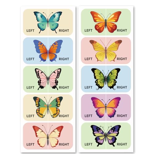 Peacoblue 100 Stück Schuhaufkleber Kinder Rechts Links,...