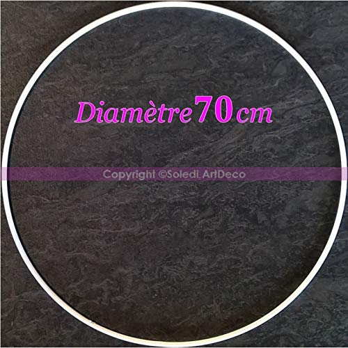 Lealoo Grand Cercle XXL métallique Blanc diam. 70 cm pour Abat-Jour