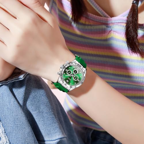 Image of OLEVS Luxury Diamond Small Female Watches - Stainless Steel Bracelet, Waterproof Business Dress Analog Luminous Date Ladies Watches