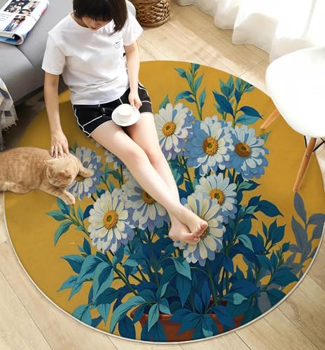 Alfombras de área redondas para decorar el salón y el estudio 7