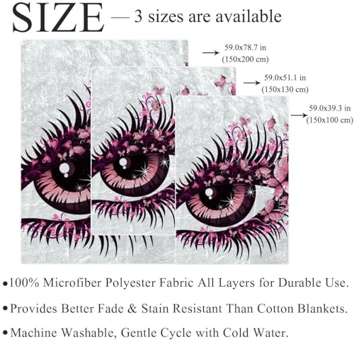 Couverture polaire oeil papillon 150x100cm pour lit et canapé